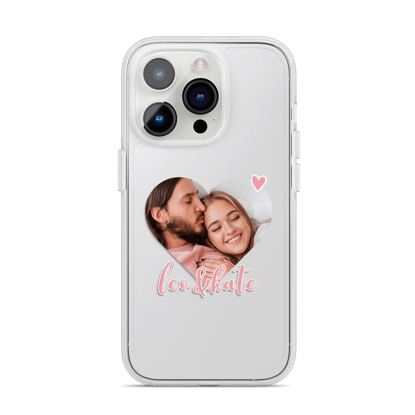 Custom Couples Photo iPhone 14 Pro Clear Tough Case Silver