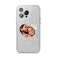 Custom Couples Photo iPhone 14 Pro Max Glitter Tough Case Silver