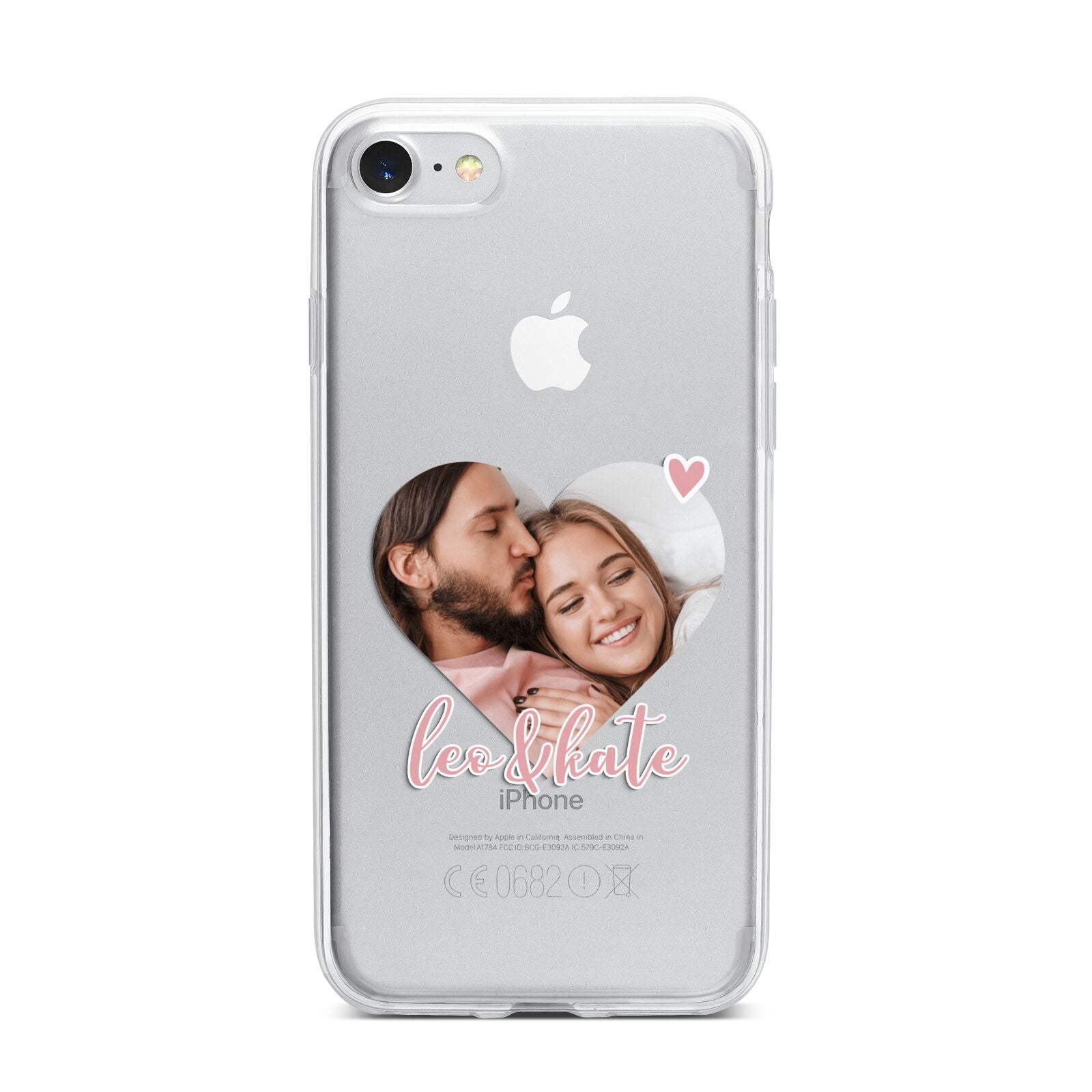 Custom Couples Photo iPhone 7 Bumper Case on Silver iPhone