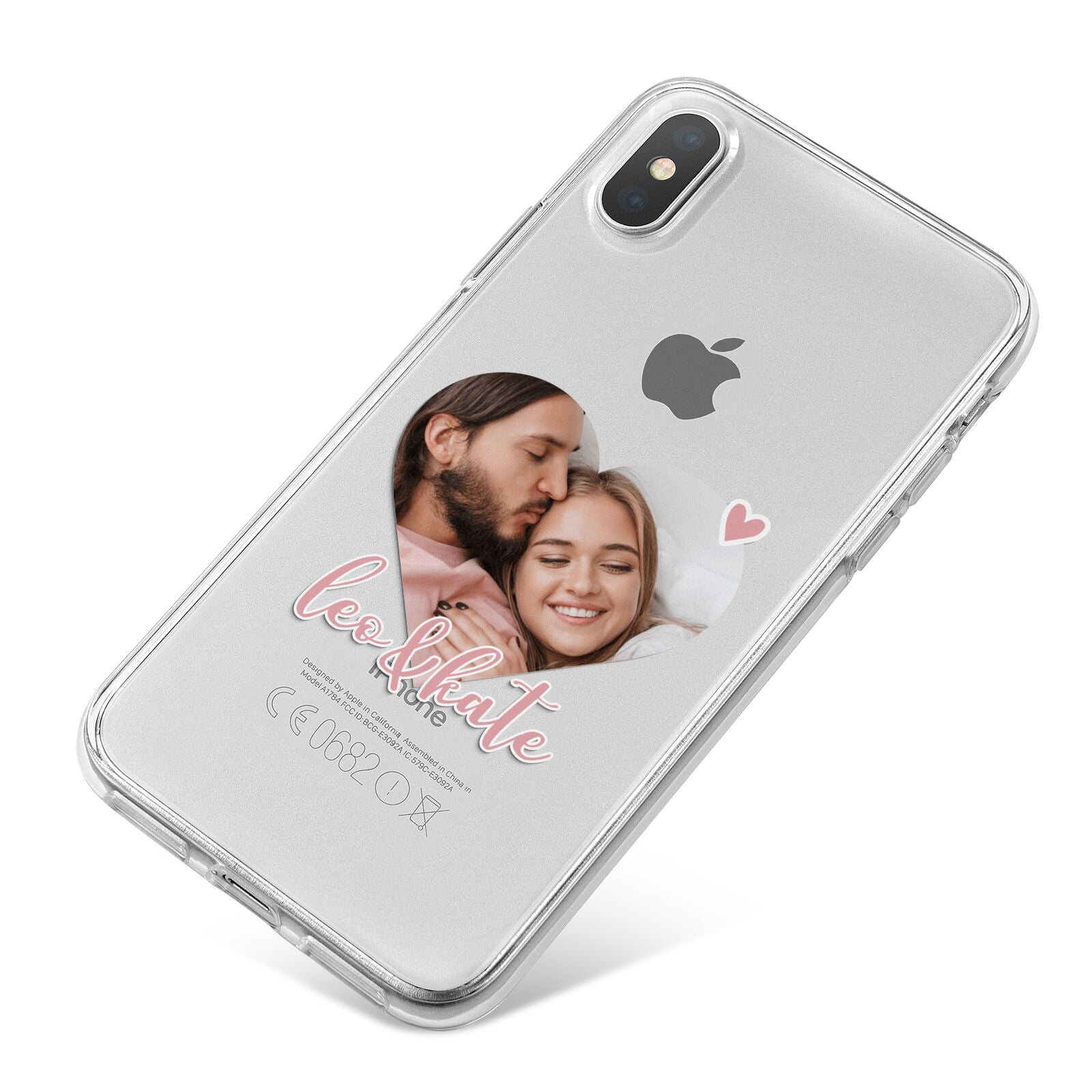 Custom Couples Photo iPhone X Bumper Case on Silver iPhone