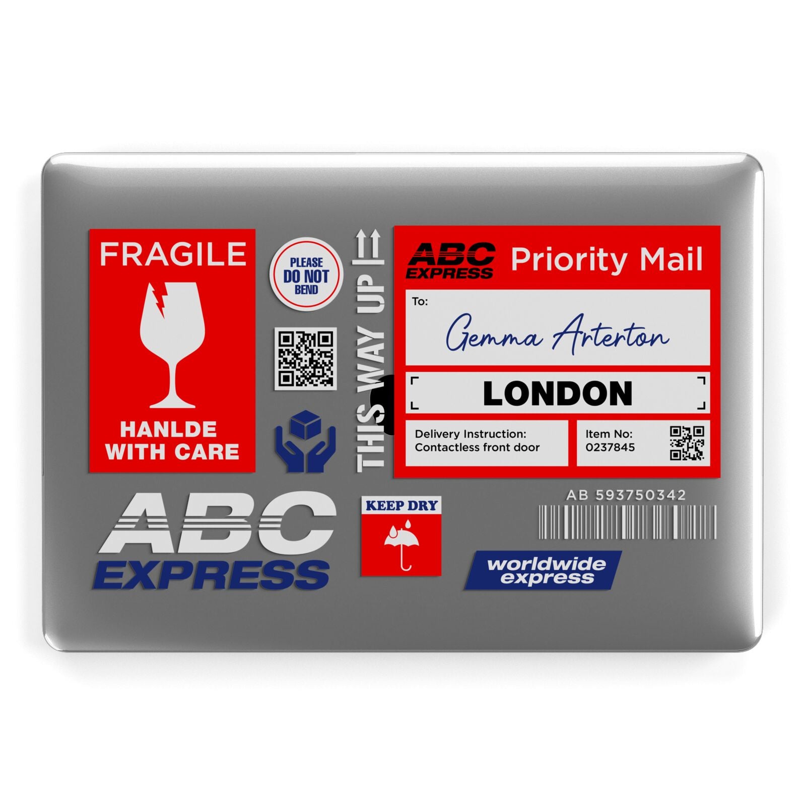 Custom Courier Label with Name Macbook Case – Dyefor