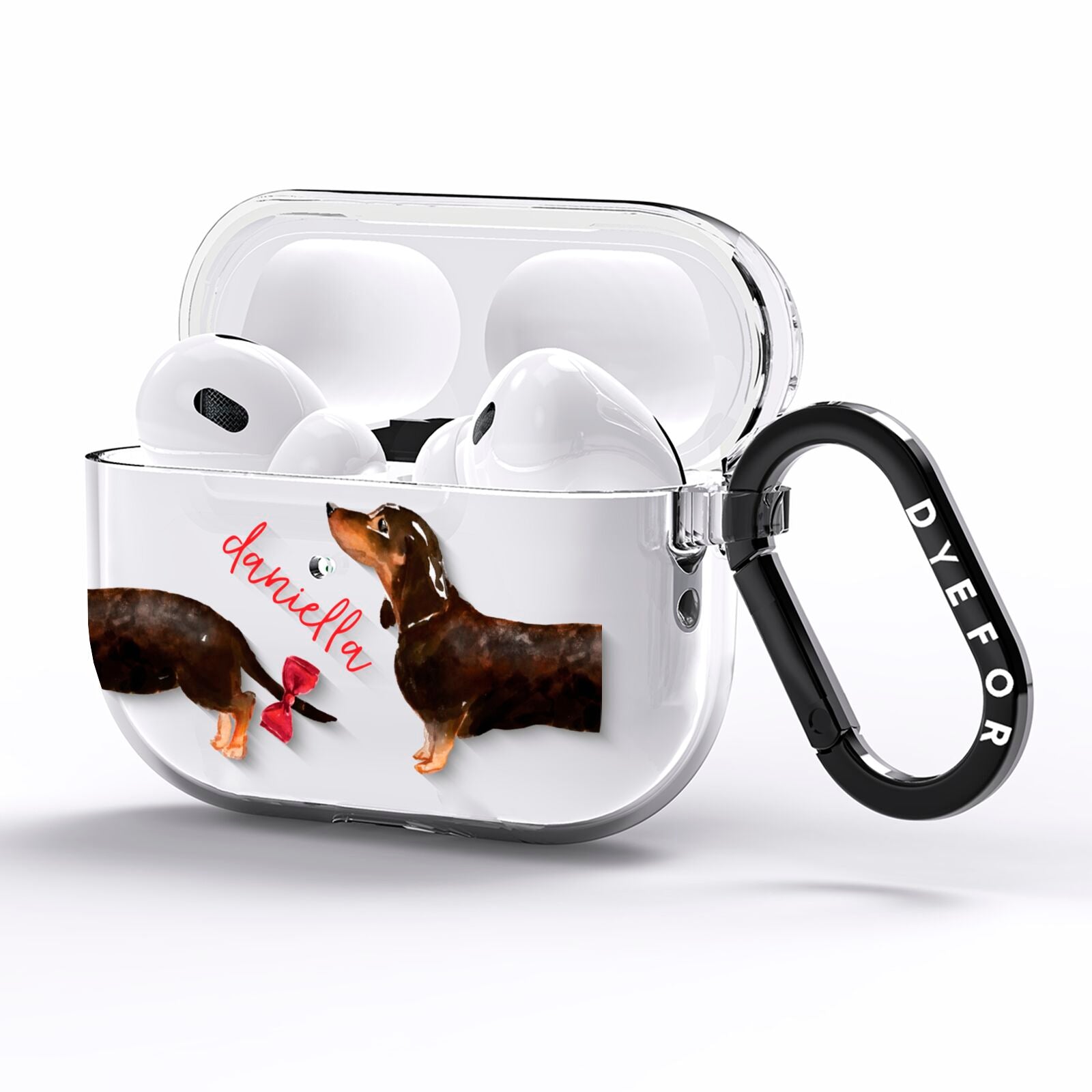 Custom Dachshund AirPods Pro Clear Case Side Image