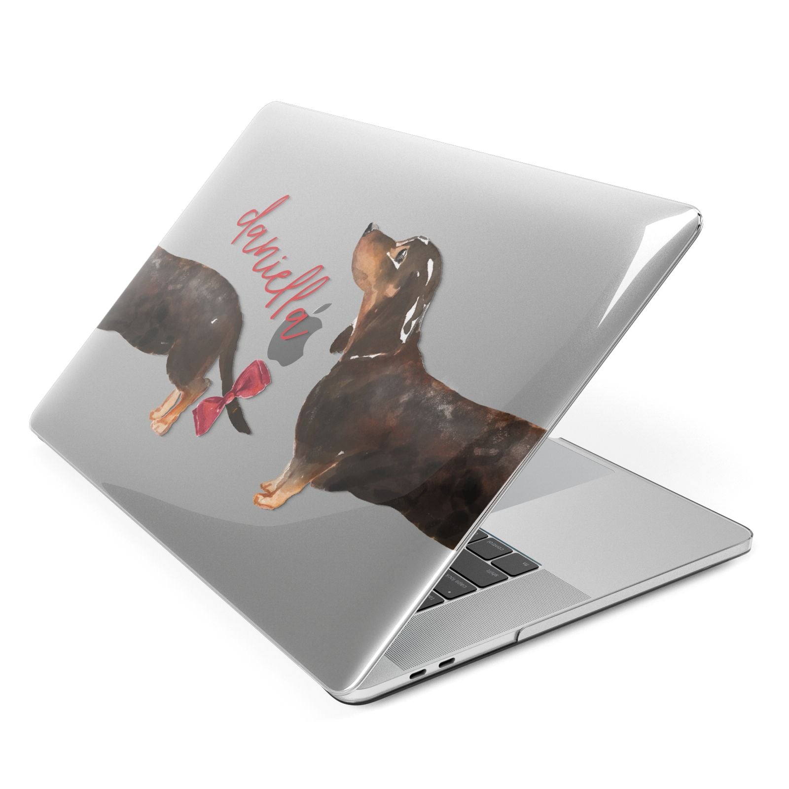 Custom Dachshund Apple MacBook Case Side View
