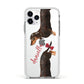 Custom Dachshund Apple iPhone 11 Pro in Silver with White Impact Case