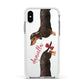 Custom Dachshund Apple iPhone Xs Impact Case White Edge on Silver Phone
