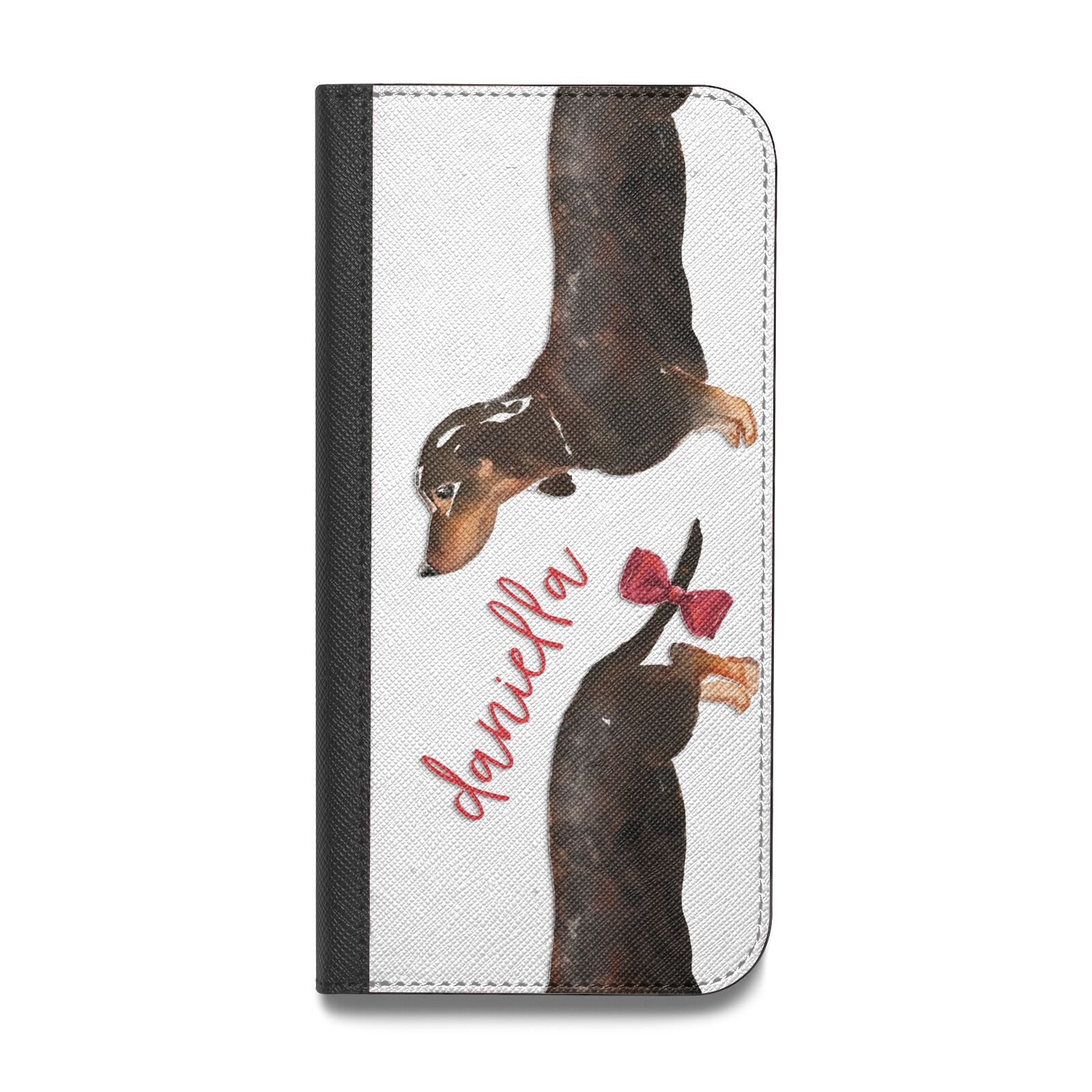 Custom Dachshund Vegan Leather Flip Samsung Case