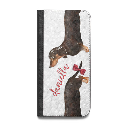 Custom Dachshund Vegan Leather Flip Samsung Case