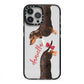 Custom Dachshund iPhone 13 Pro Max Black Impact Case on Silver phone