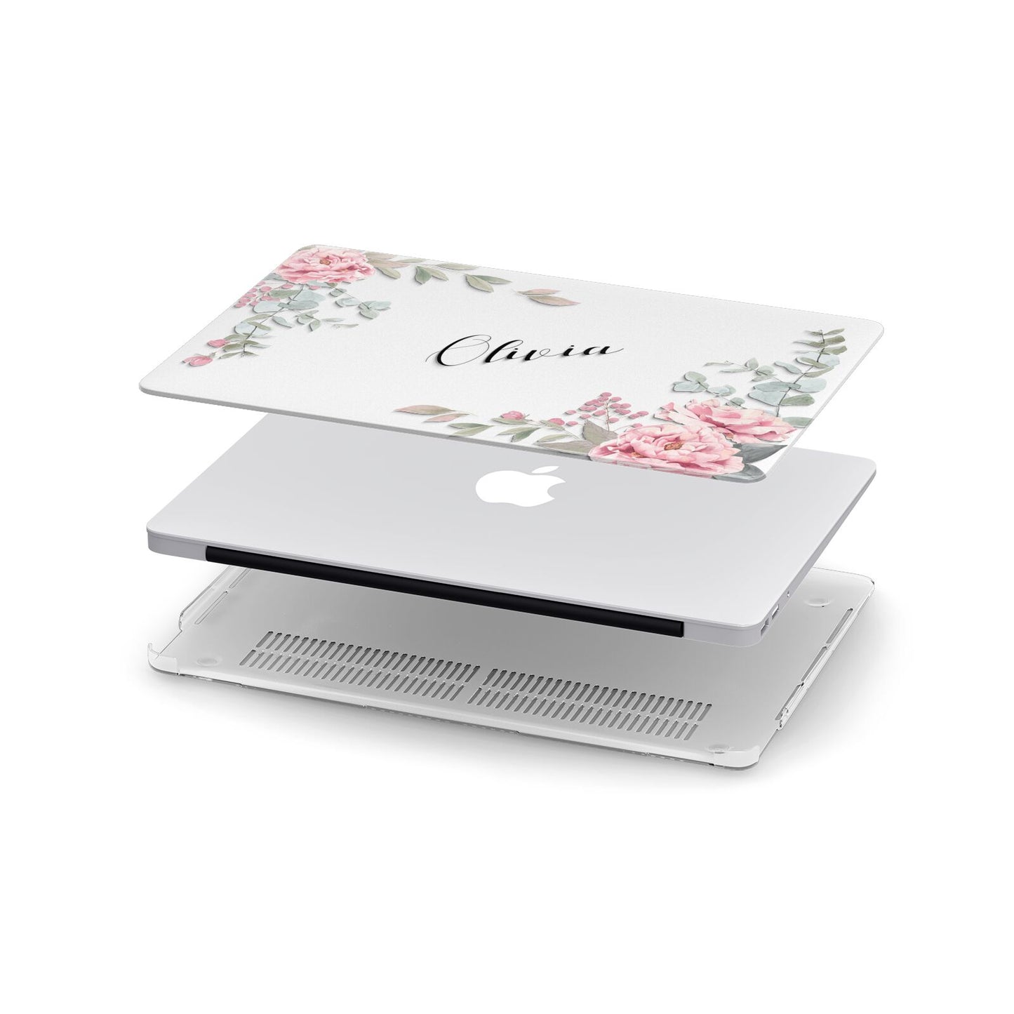 Custom Decorative Floral Apple MacBook Case in Detail