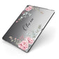 Custom Decorative Floral Apple iPad Case on Grey iPad Side View