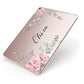 Custom Decorative Floral Apple iPad Case on Rose Gold iPad Side View