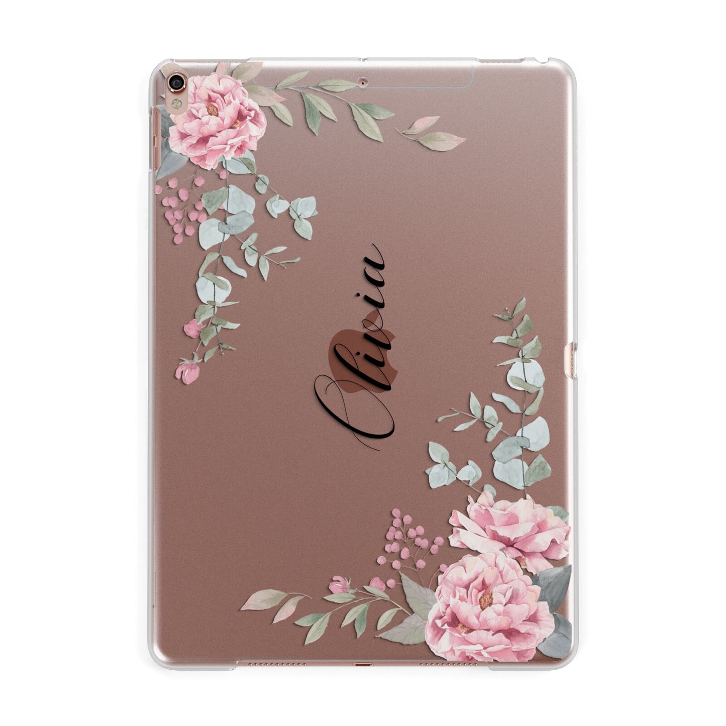 Custom Decorative Floral Apple iPad Rose Gold Case
