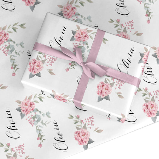 Custom Decorative Floral Custom Wrapping Paper