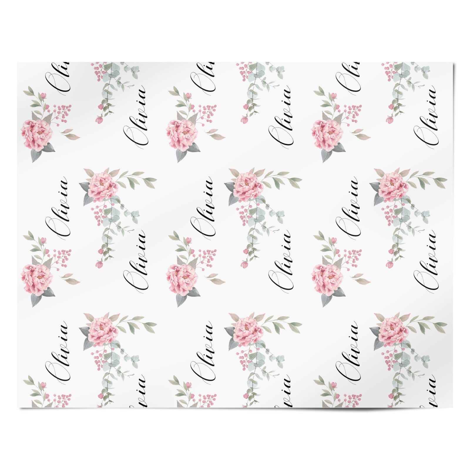 Custom Decorative Floral Personalised Wrapping Paper Alternative