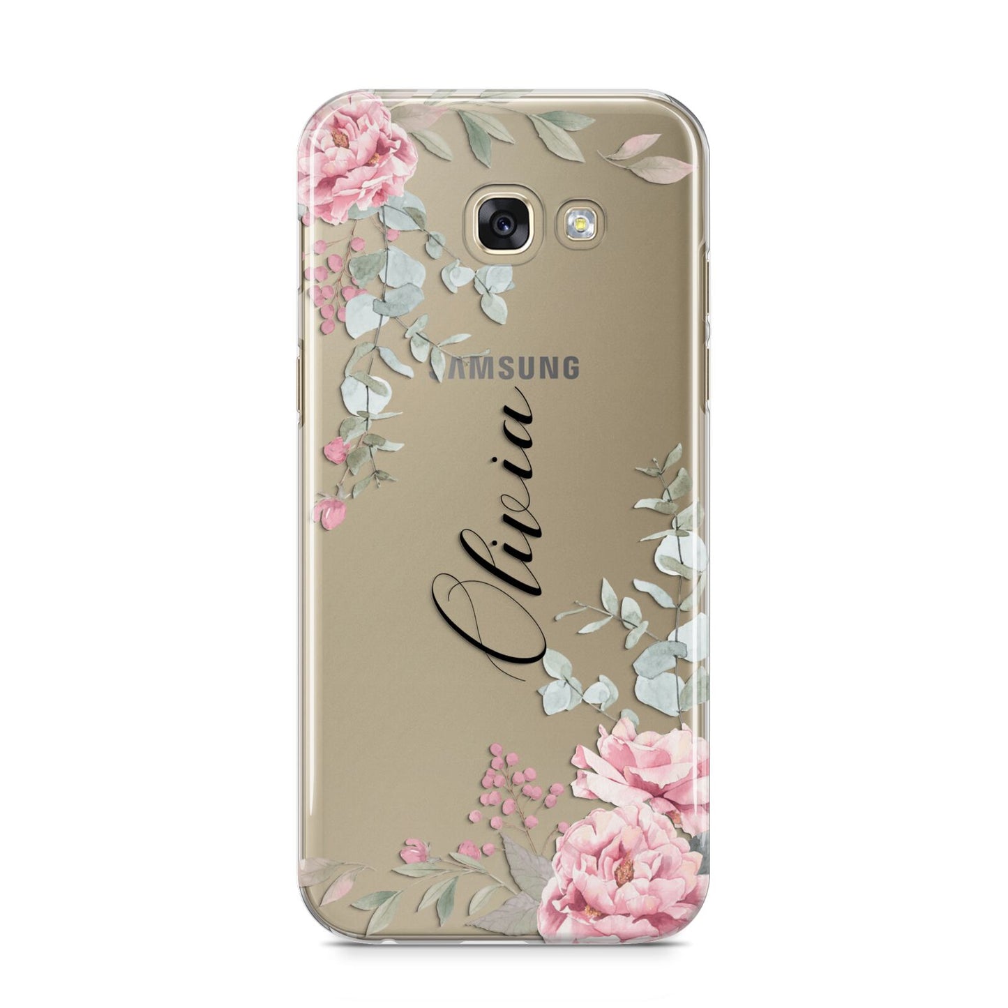 Custom Decorative Floral Samsung Galaxy A5 2017 Case on gold phone