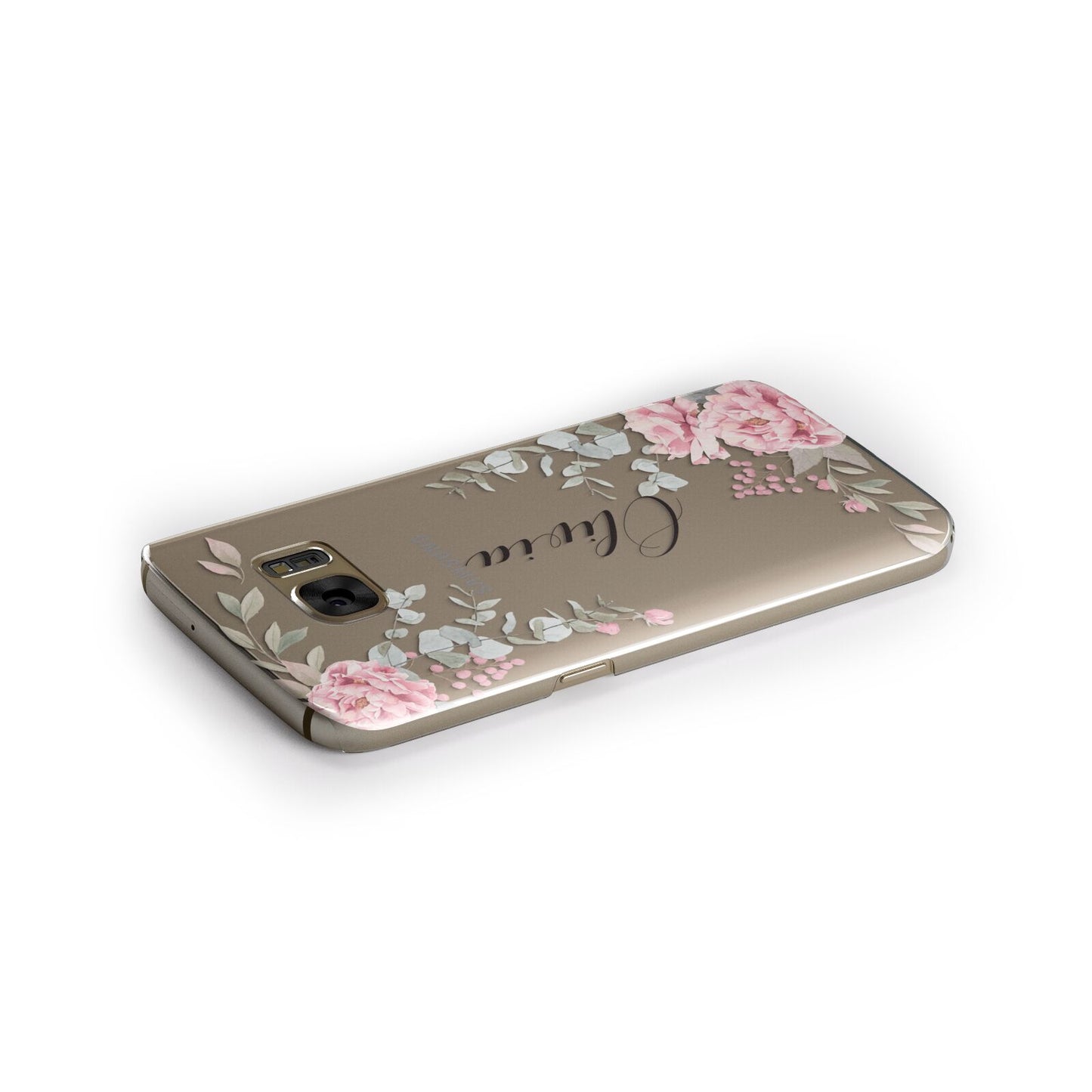 Custom Decorative Floral Samsung Galaxy Case Side Close Up
