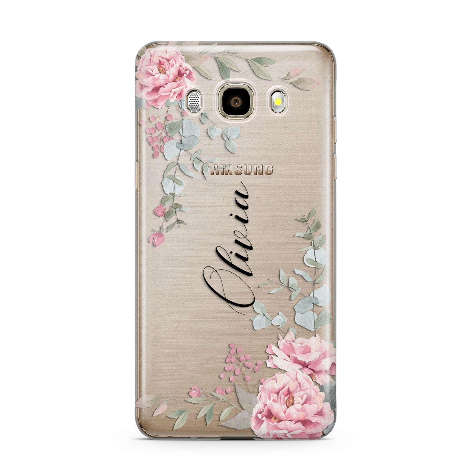 Custom Decorative Floral Samsung Galaxy J7 2016 Case on gold phone