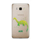 Custom Dinosaur Samsung Galaxy J7 2016 Case on gold phone