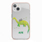 Custom Dinosaur iPhone 13 TPU Impact Case with Pink Edges