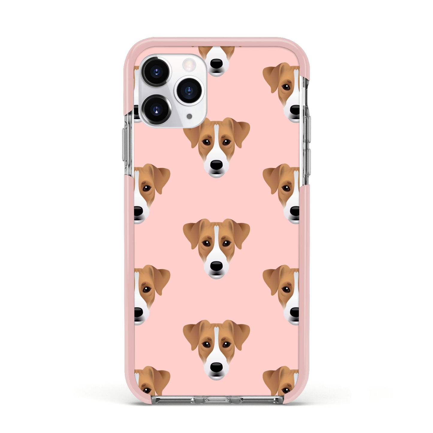 Custom Dog Apple iPhone 11 Pro in Silver with Pink Impact Case