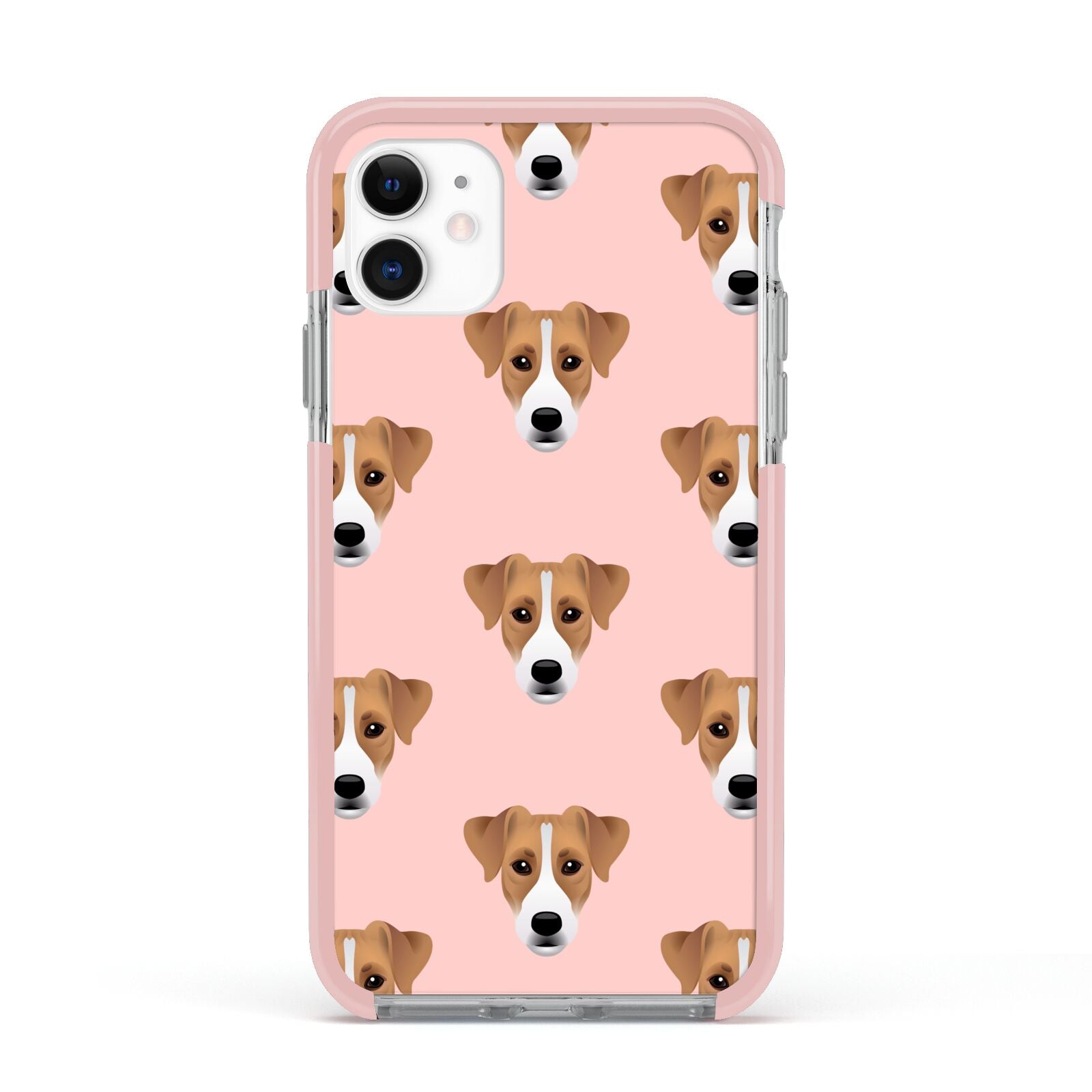 Custom Dog Apple iPhone 11 in White with Pink Impact Case