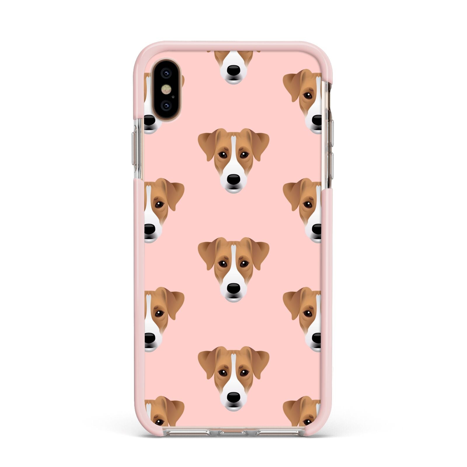 Custom Dog Apple iPhone Xs Max Impact Case Pink Edge on Gold Phone