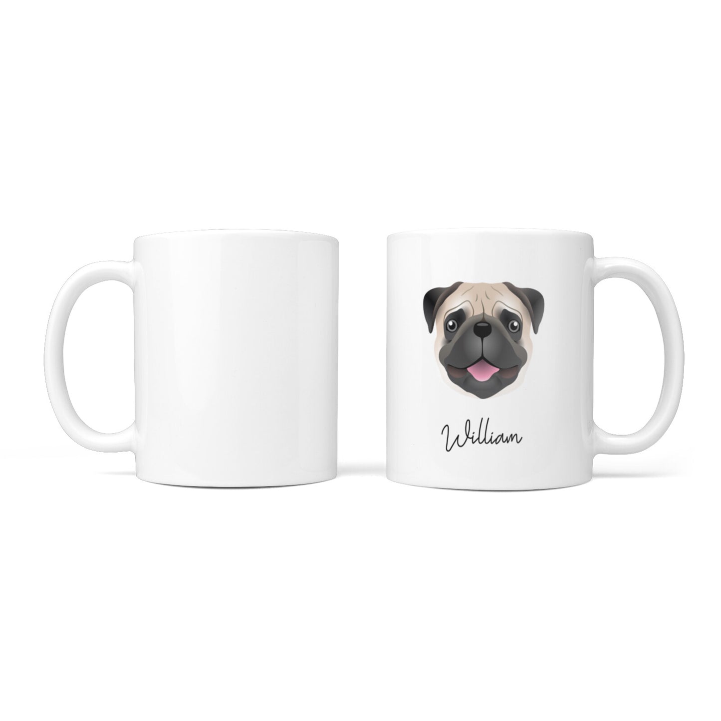 Custom Dog Illustration with Name 10oz Mug Alternative Image 3