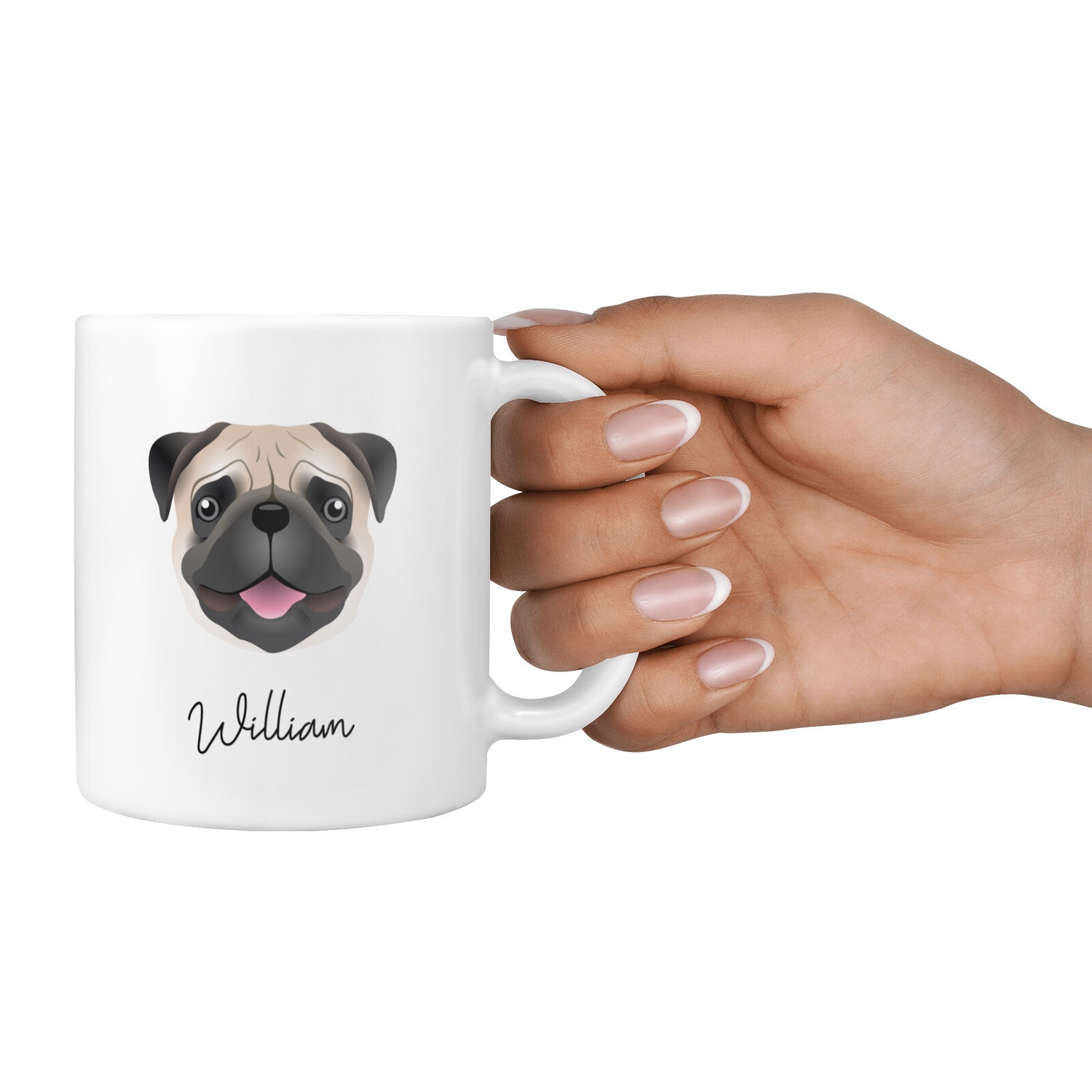 Custom Dog Illustration with Name 10oz Mug Alternative Image 4