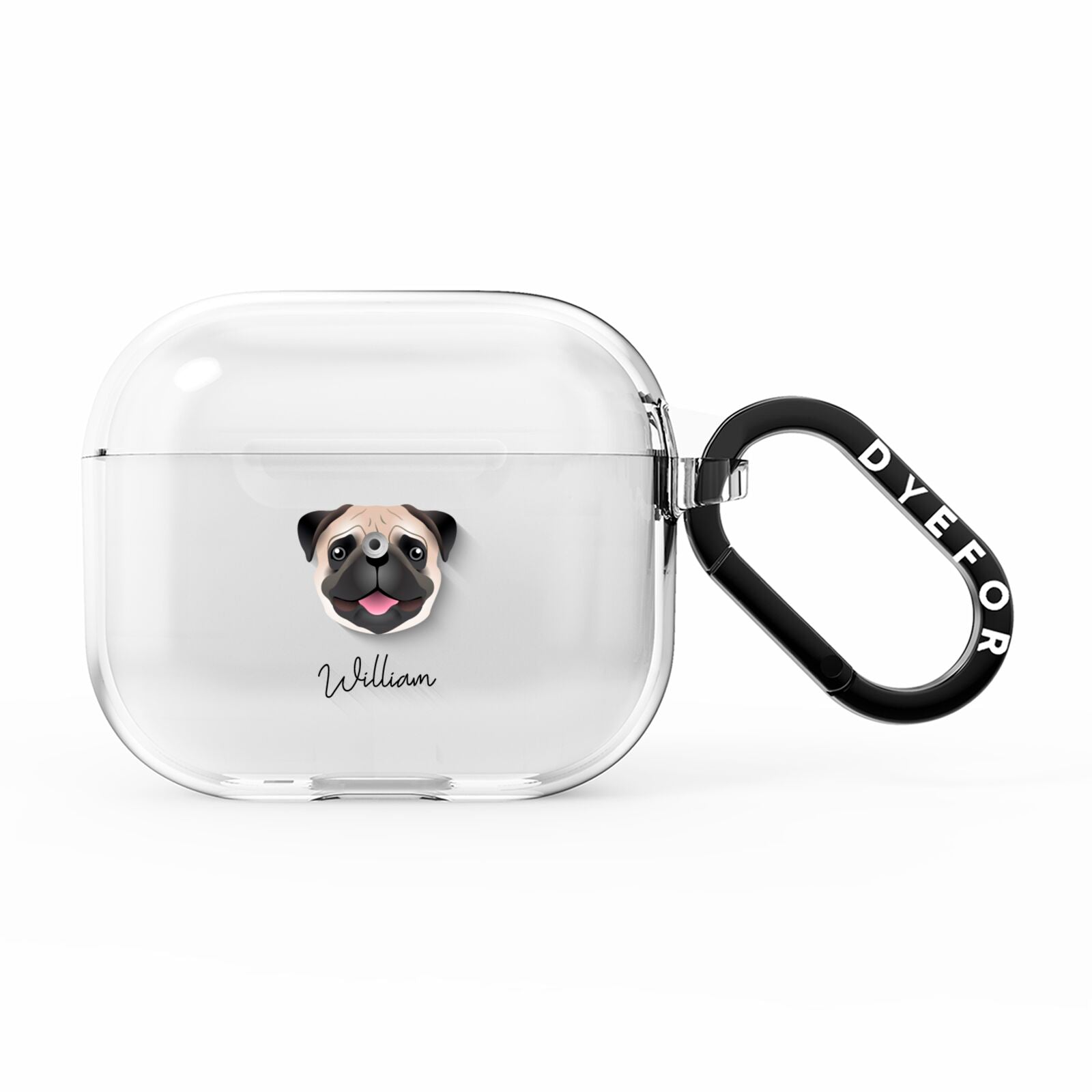 Custom Dog Illustration with Name AirPods Clear Case 3rd Gen