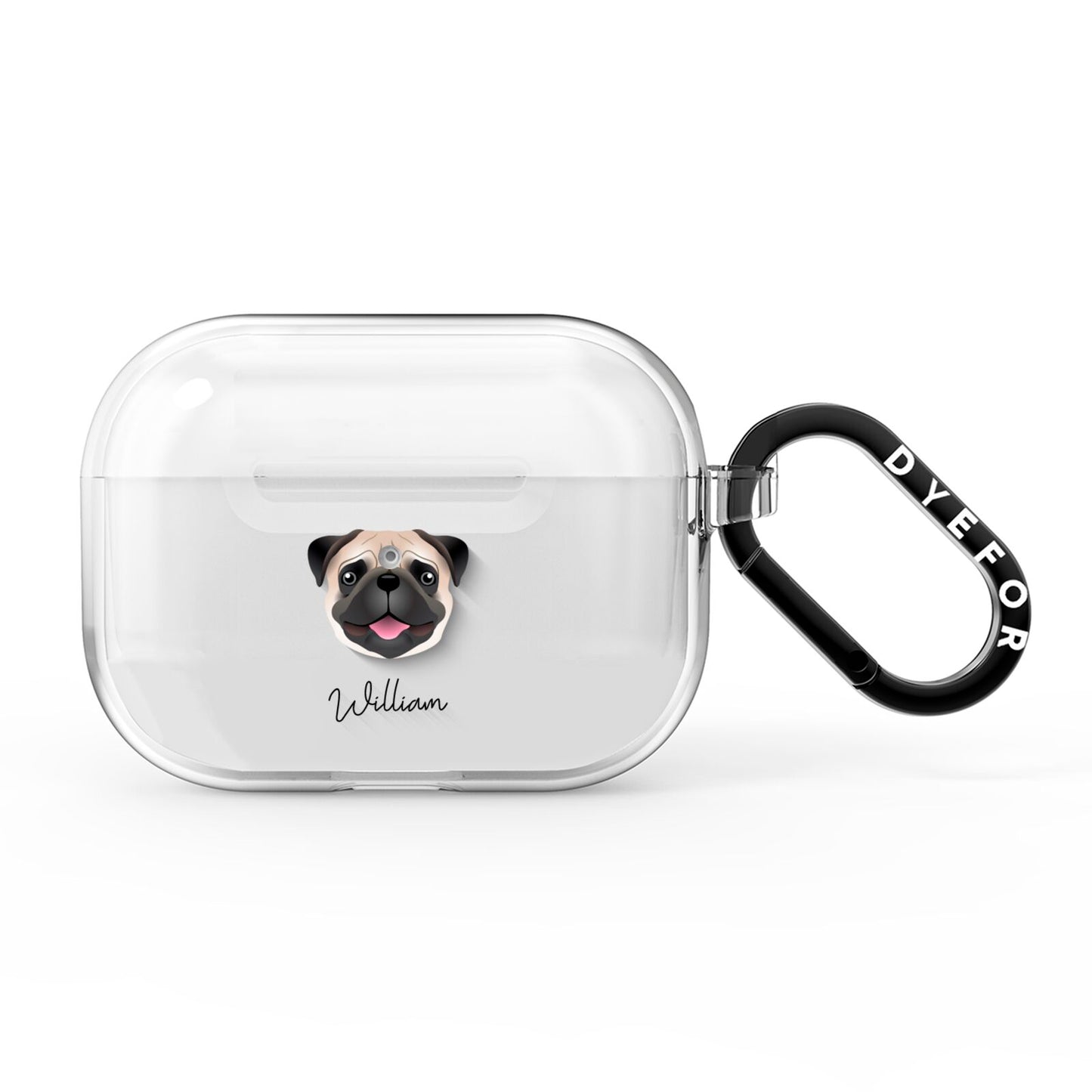 Custom Dog Illustration with Name AirPods Pro Clear Case
