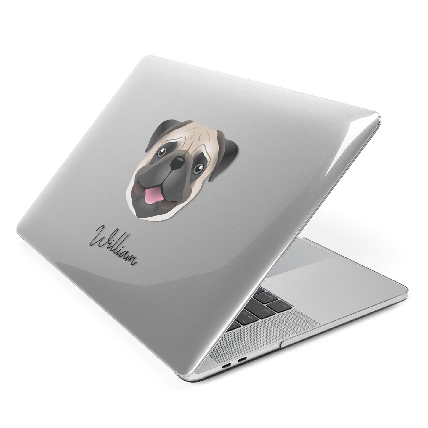 Custom Dog Illustration with Name Apple MacBook Case Side View