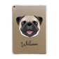 Custom Dog Illustration with Name Apple iPad Gold Case