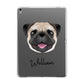 Custom Dog Illustration with Name Apple iPad Grey Case