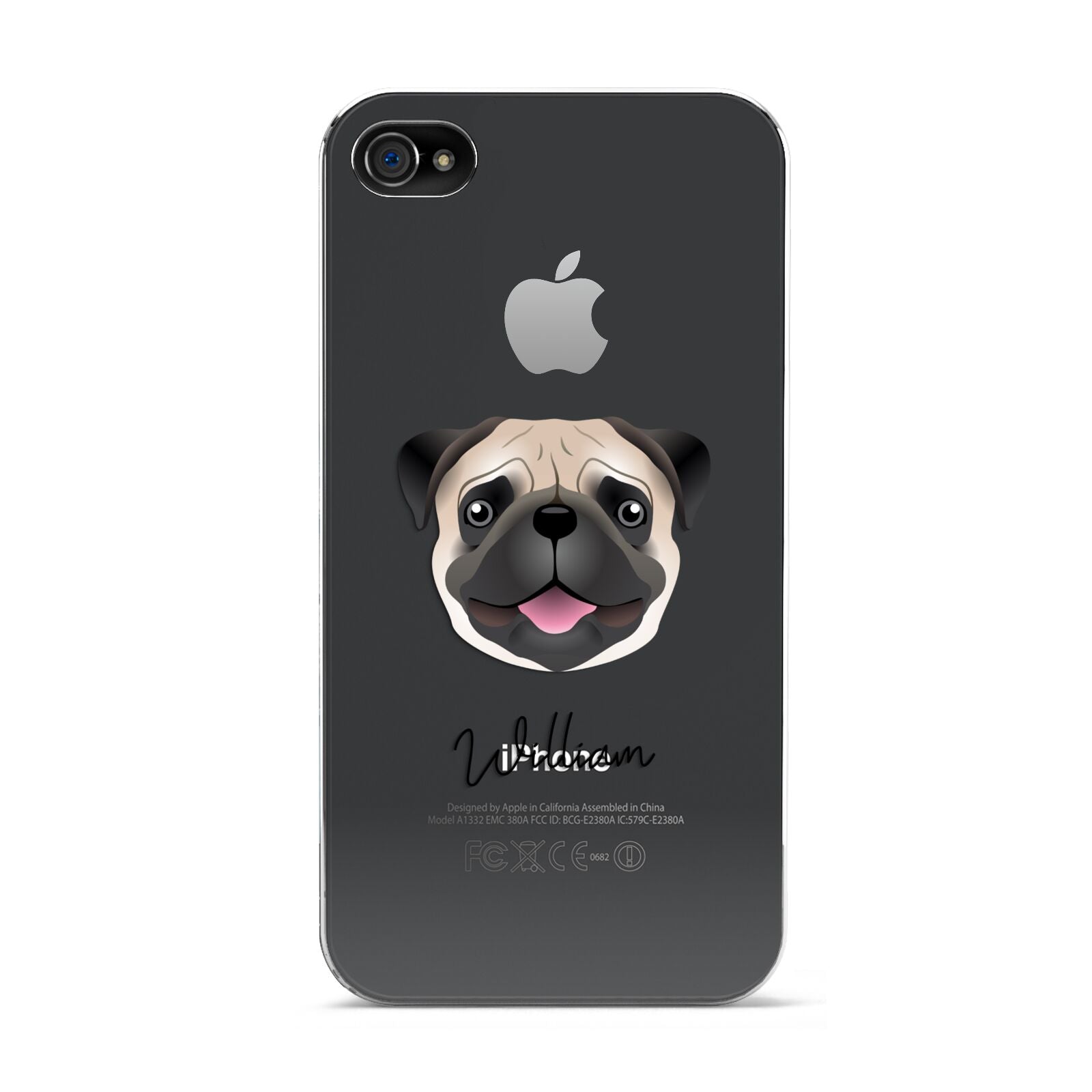 Custom Dog Illustration with Name Apple iPhone 4s Case