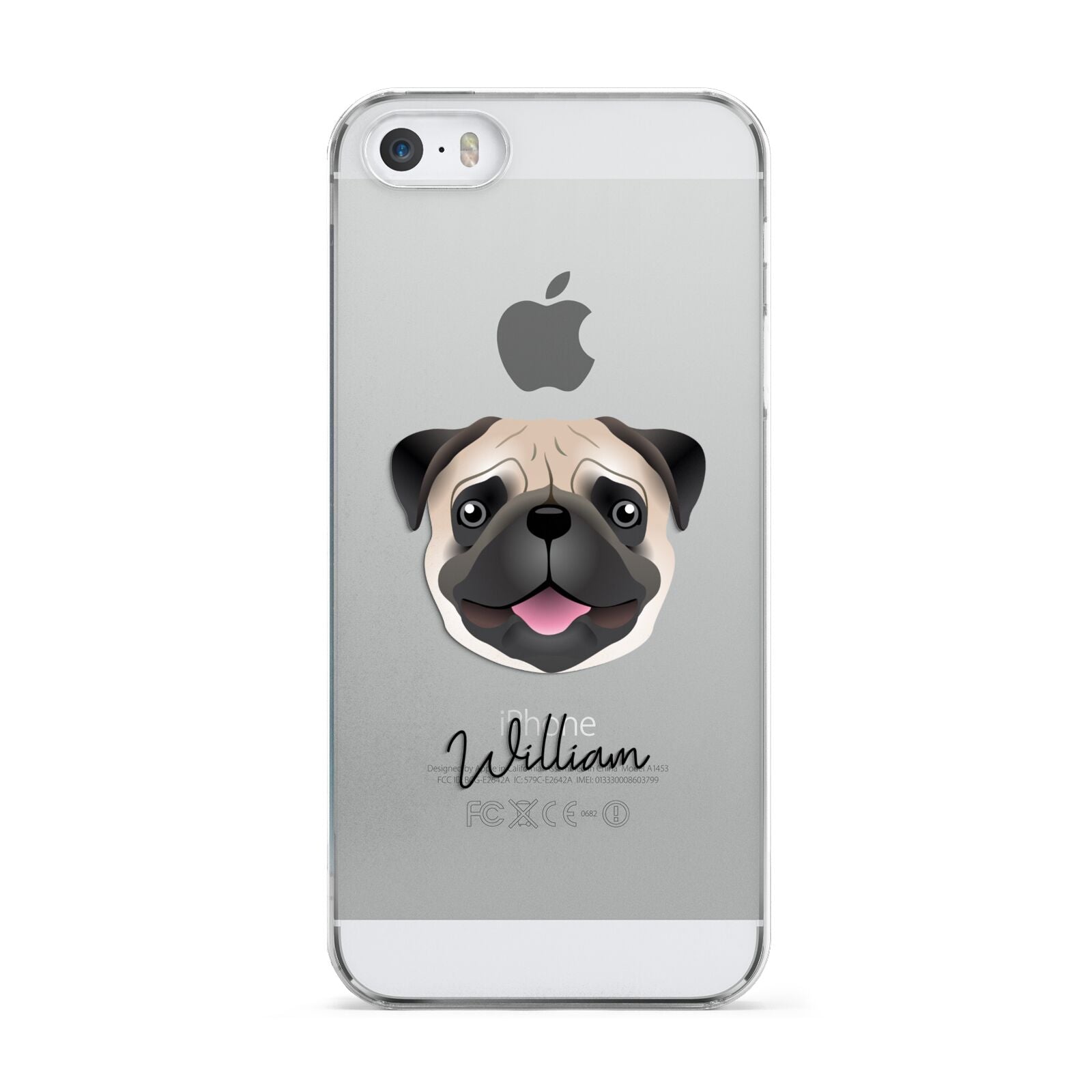 Custom Dog Illustration with Name Apple iPhone 5 Case