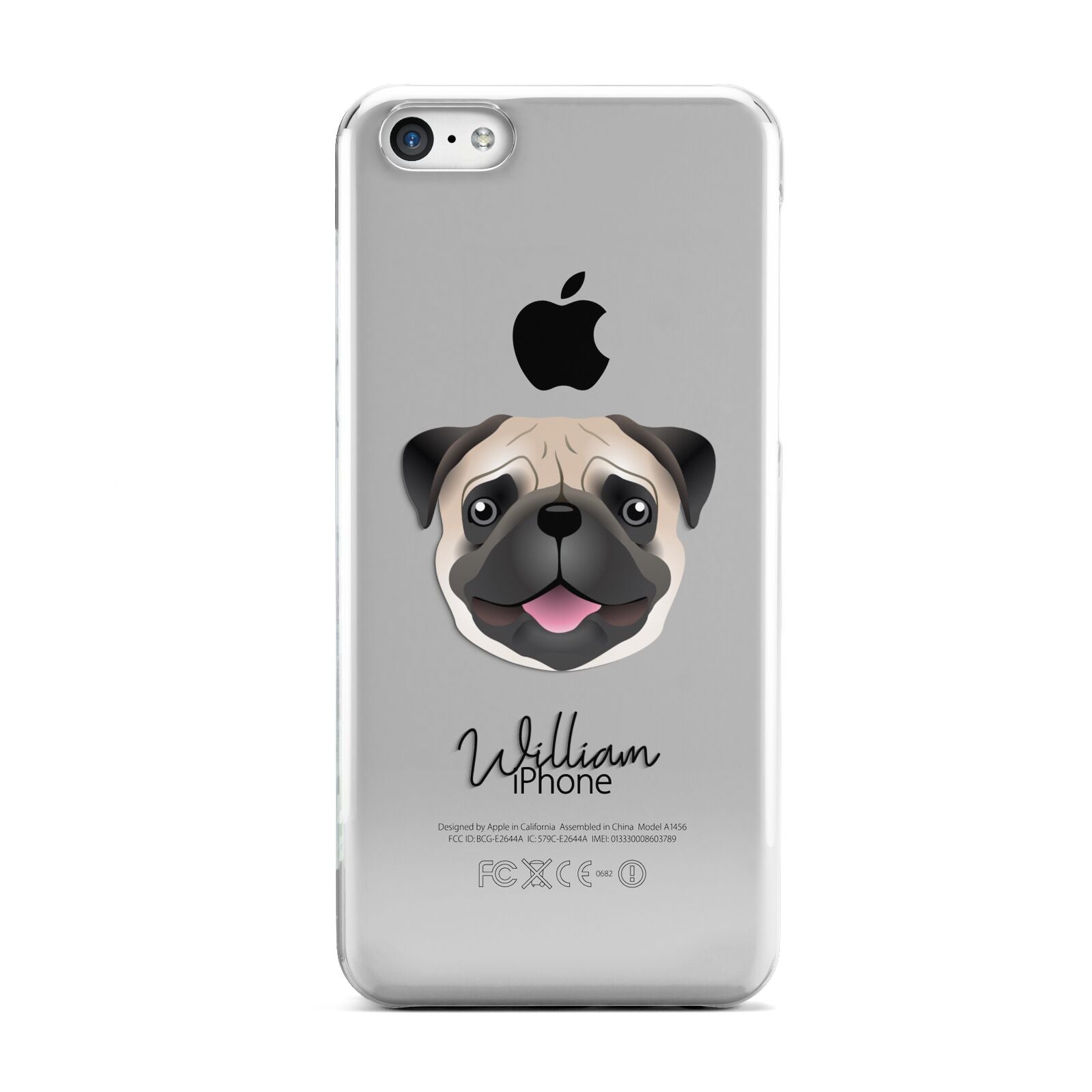 Custom Dog Illustration with Name Apple iPhone 5c Case