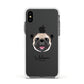 Custom Dog Illustration with Name Apple iPhone Xs Impact Case White Edge on Black Phone