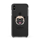 Custom Dog Illustration with Name Apple iPhone Xs Max Impact Case Black Edge on Black Phone