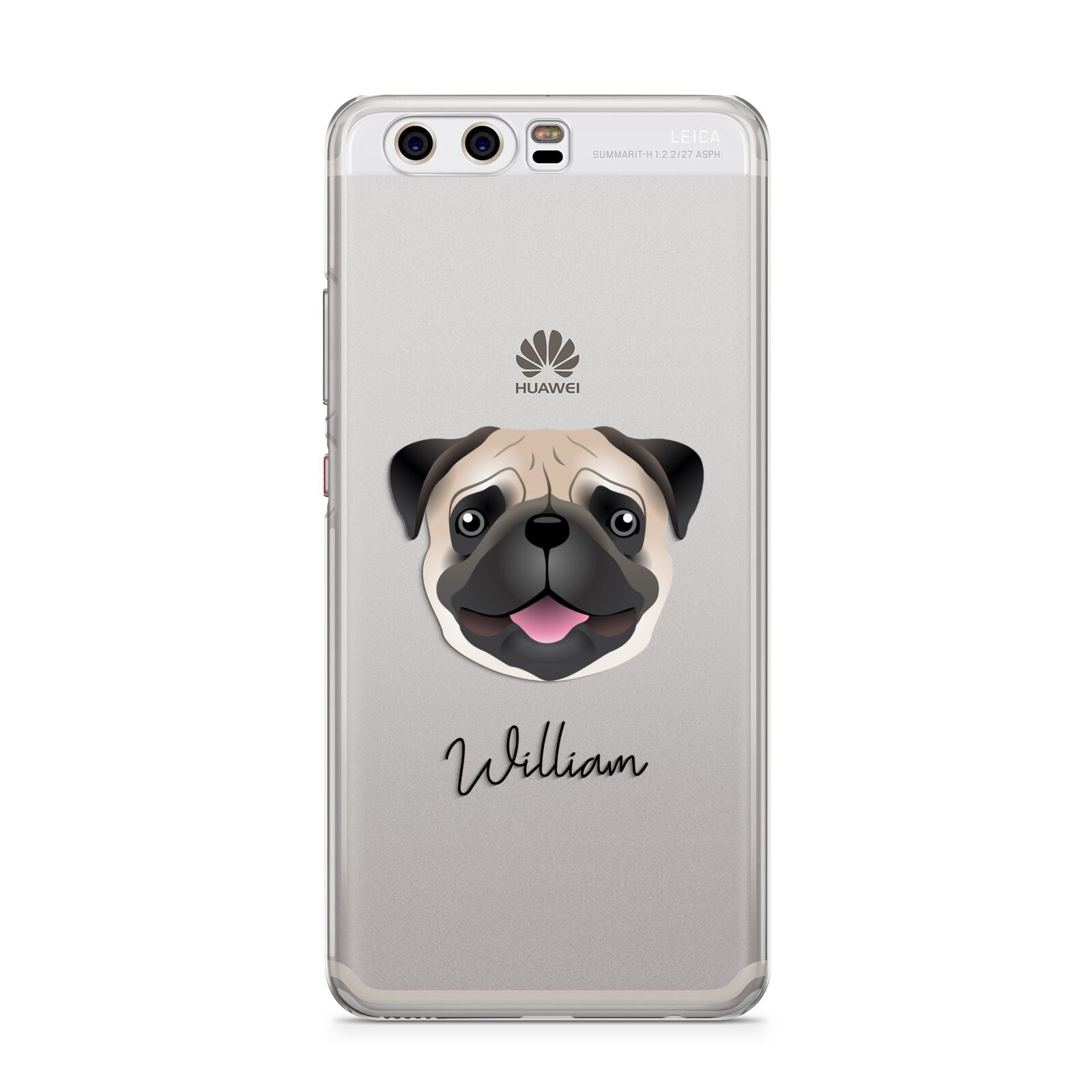 Custom Dog Illustration with Name Huawei P10 Phone Case