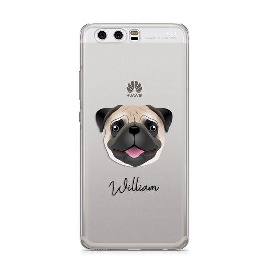 Custom Dog Illustration with Name Huawei P10 Phone Case