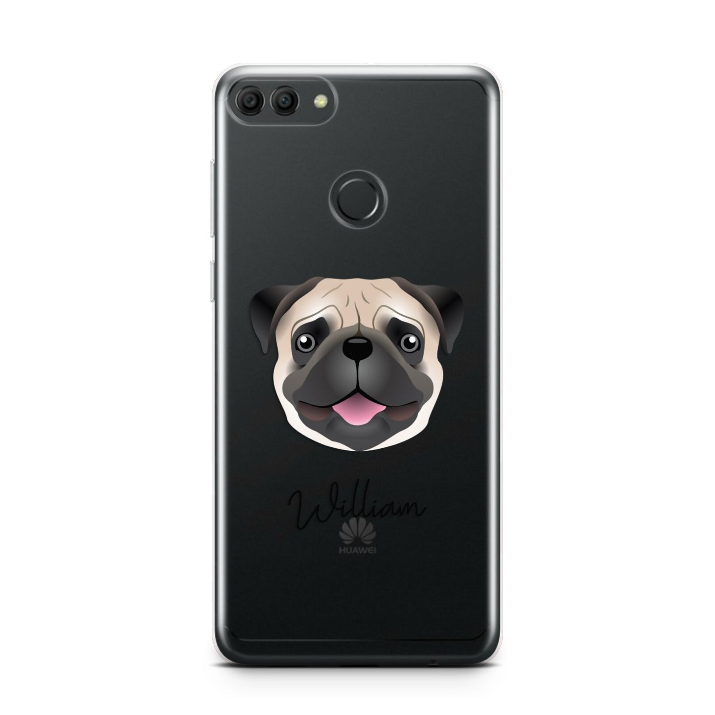 Custom Dog Illustration with Name Huawei Y9 2018
