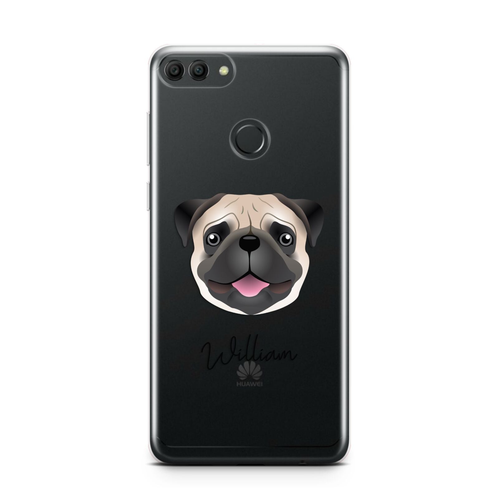 Custom Dog Illustration with Name Huawei Y9 2018
