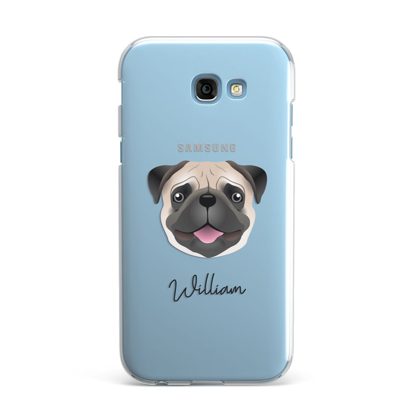 Custom Dog Illustration with Name Samsung Galaxy A7 2017 Case