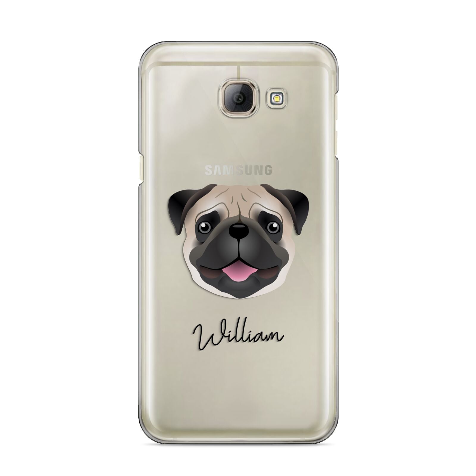 Custom Dog Illustration with Name Samsung Galaxy A8 2016 Case