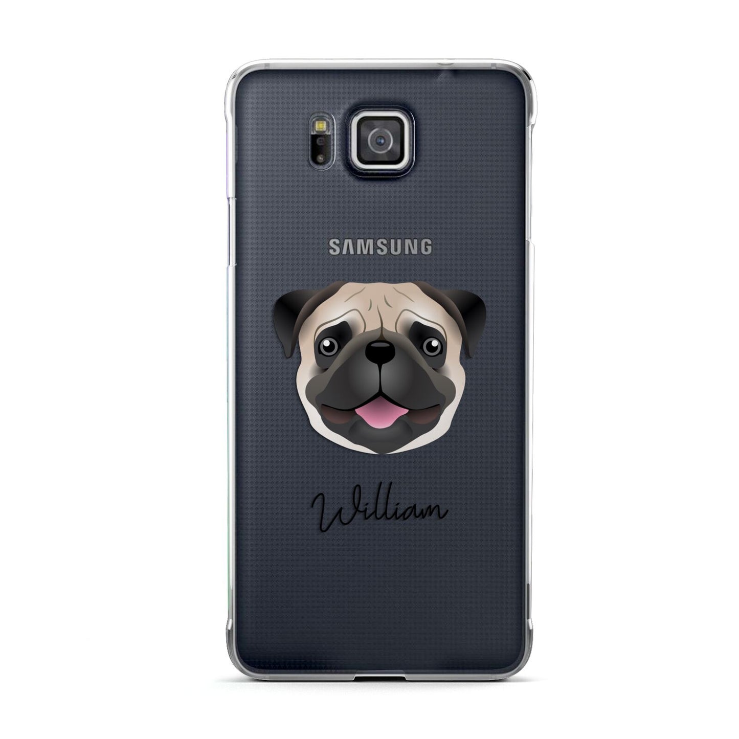 Custom Dog Illustration with Name Samsung Galaxy Alpha Case