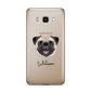 Custom Dog Illustration with Name Samsung Galaxy J7 2016 Case on gold phone