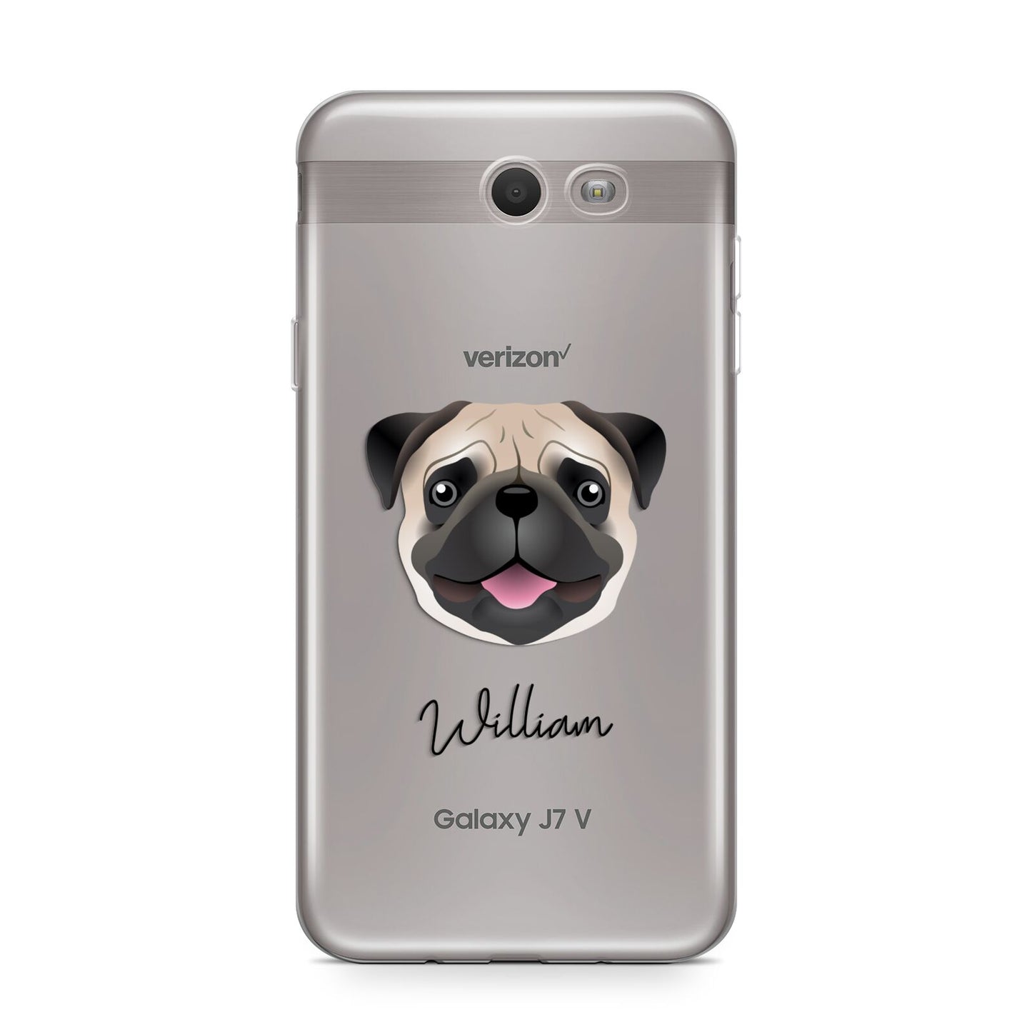 Custom Dog Illustration with Name Samsung Galaxy J7 2017 Case