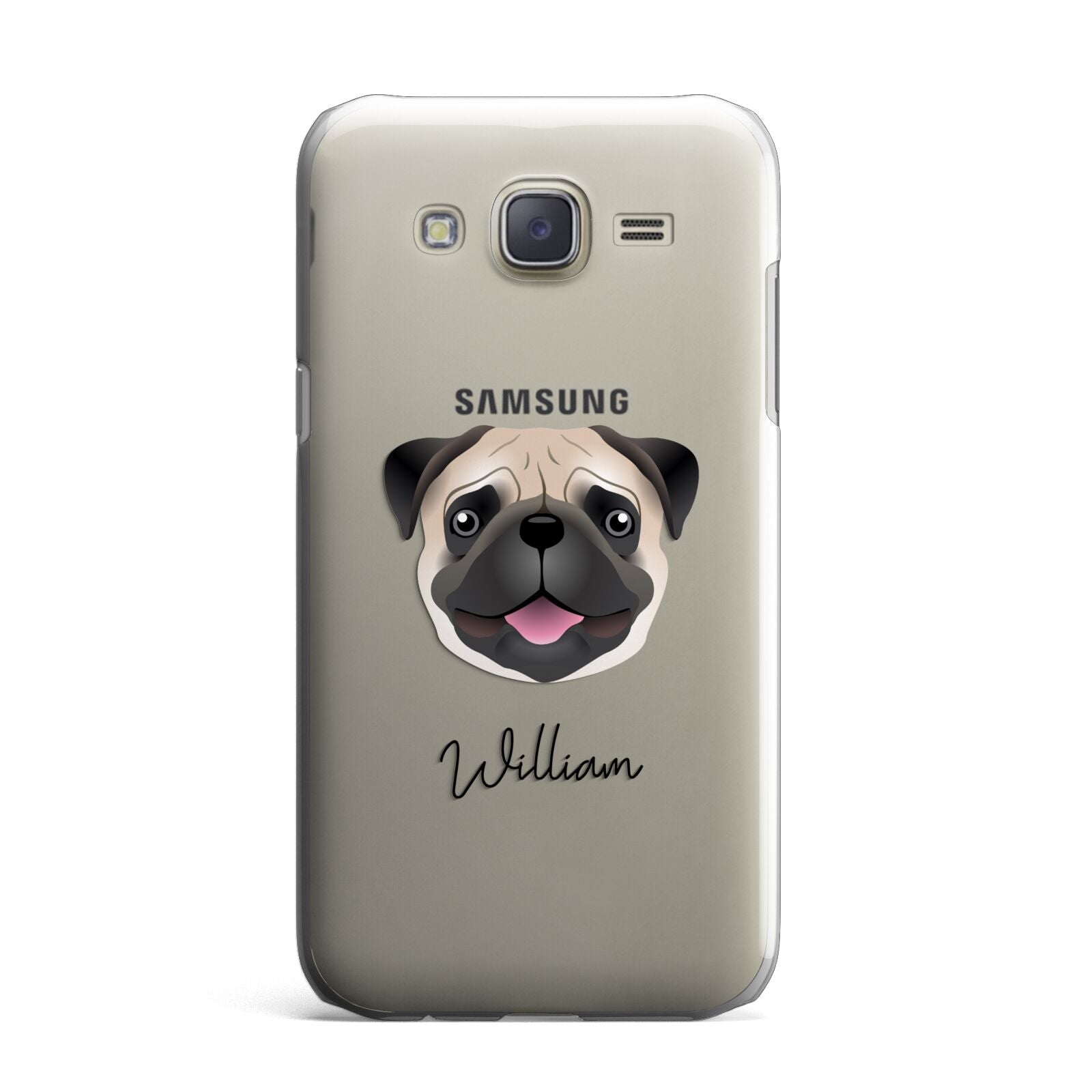 Custom Dog Illustration with Name Samsung Galaxy J7 Case