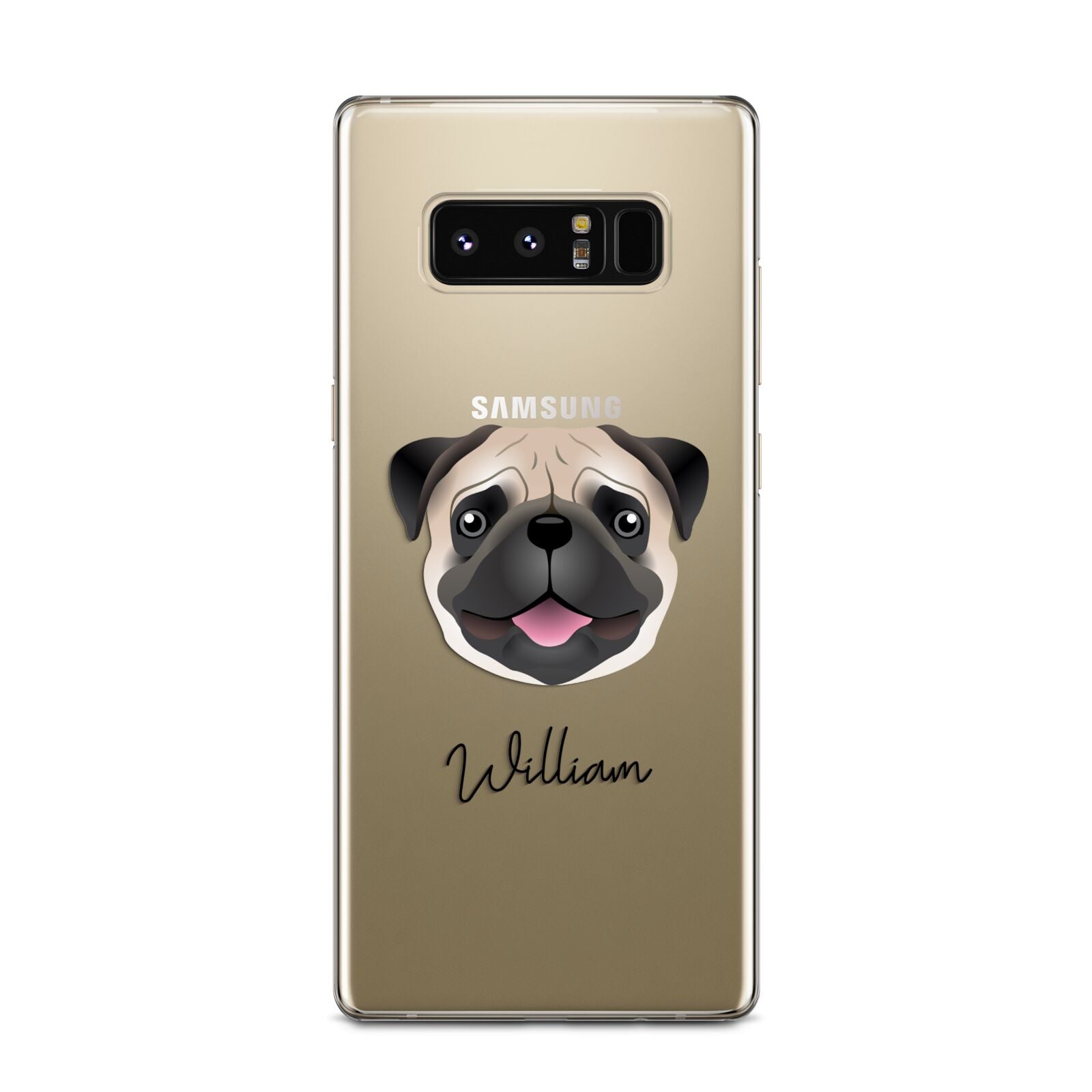 Custom Dog Illustration with Name Samsung Galaxy Note 8 Case