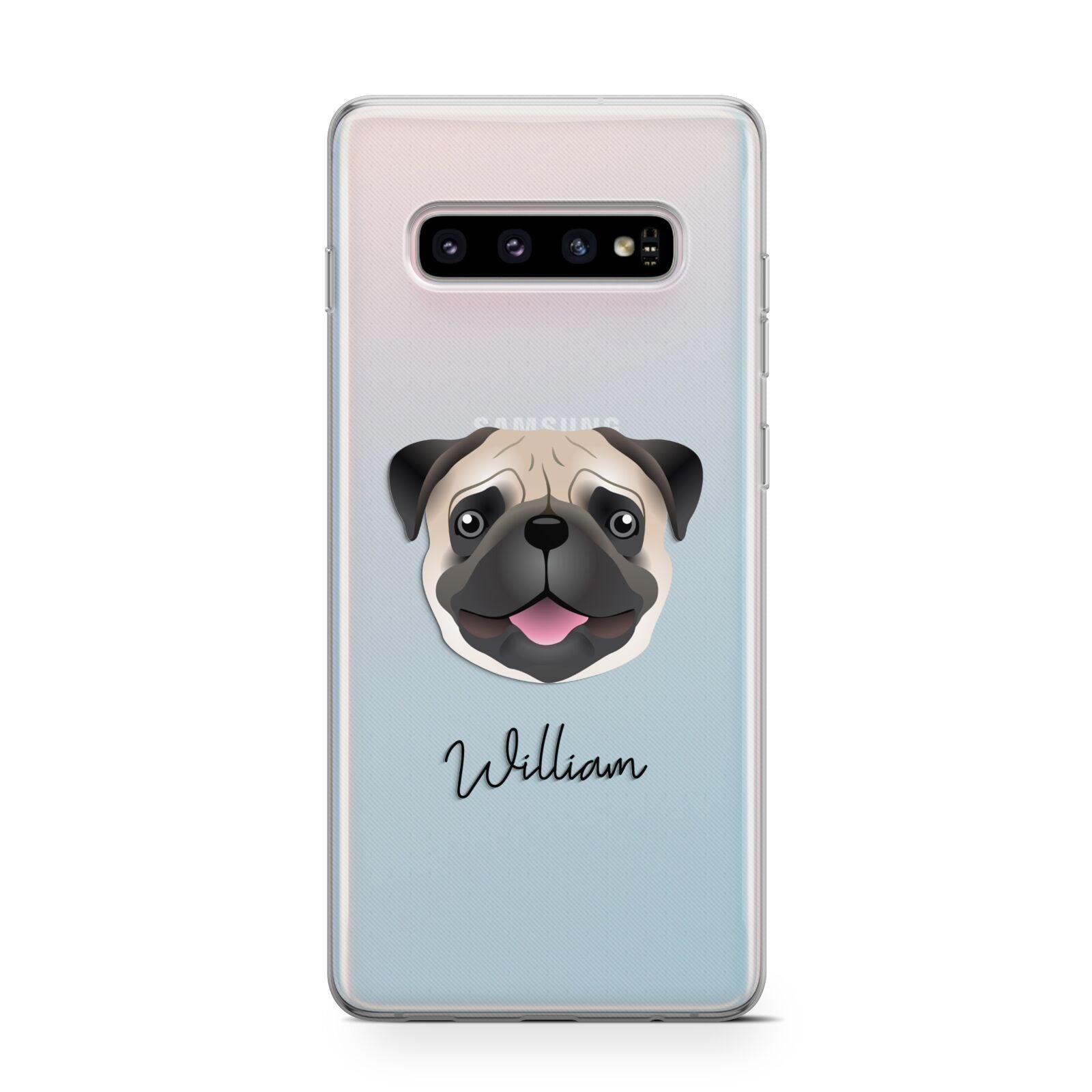 Custom Dog Illustration with Name Samsung Galaxy S10 Case